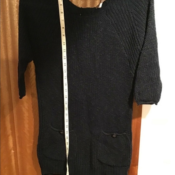 NWT Free people cotton navy knit tunic buttons on the back and 2 pockets S - Picture 4 of 11